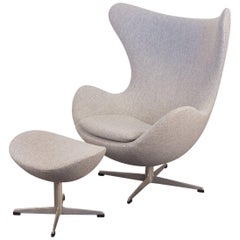 Arne Jacobsen Egg Chair and Ottoman