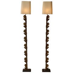 Pair of Giltwood Floor Lamps