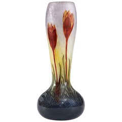 Daum Nancy, an Art Nouveau "Crocus" Vase, Signed