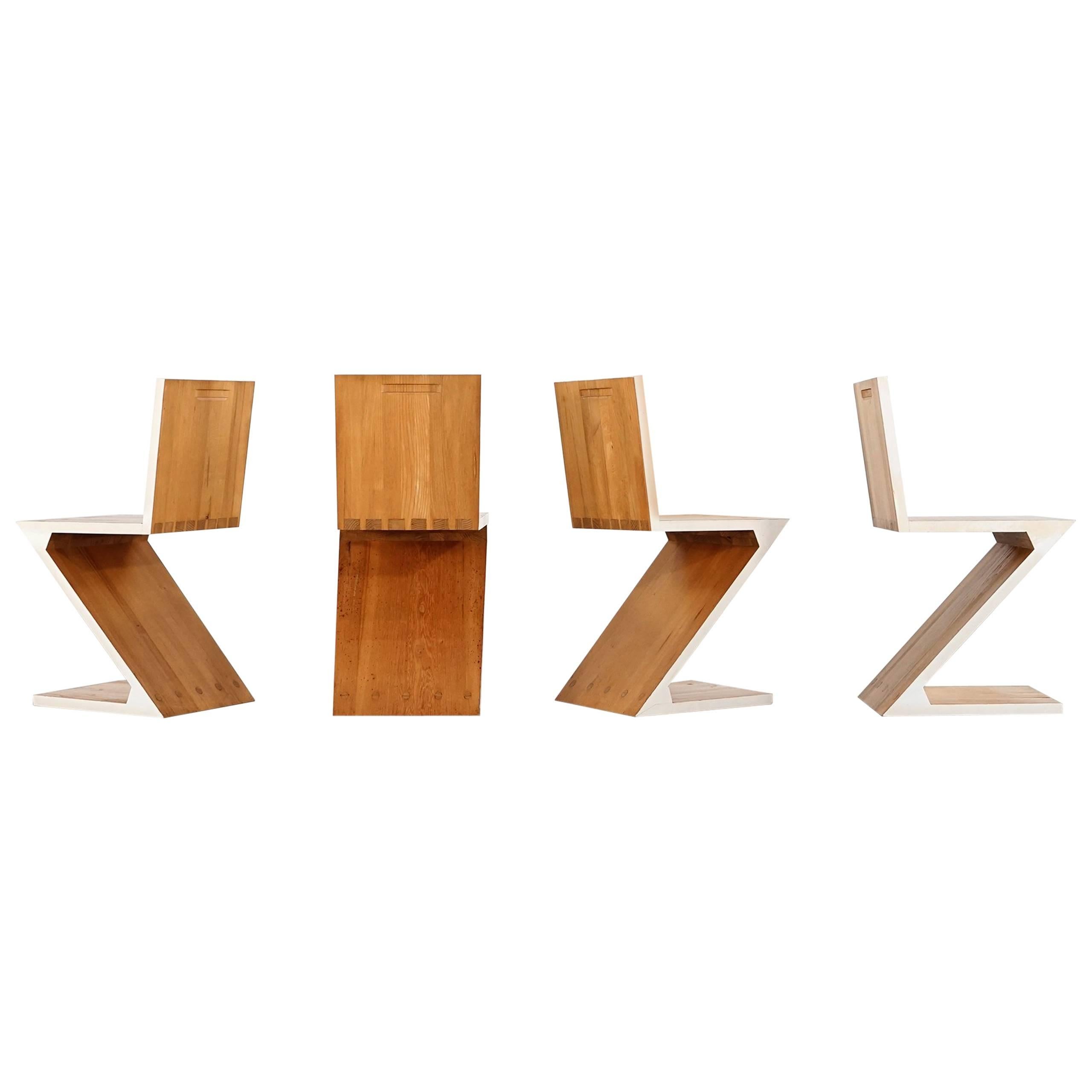 Gerrit Rietveld - Zig Zag Chair, Set of Four, Edition, circa 1965