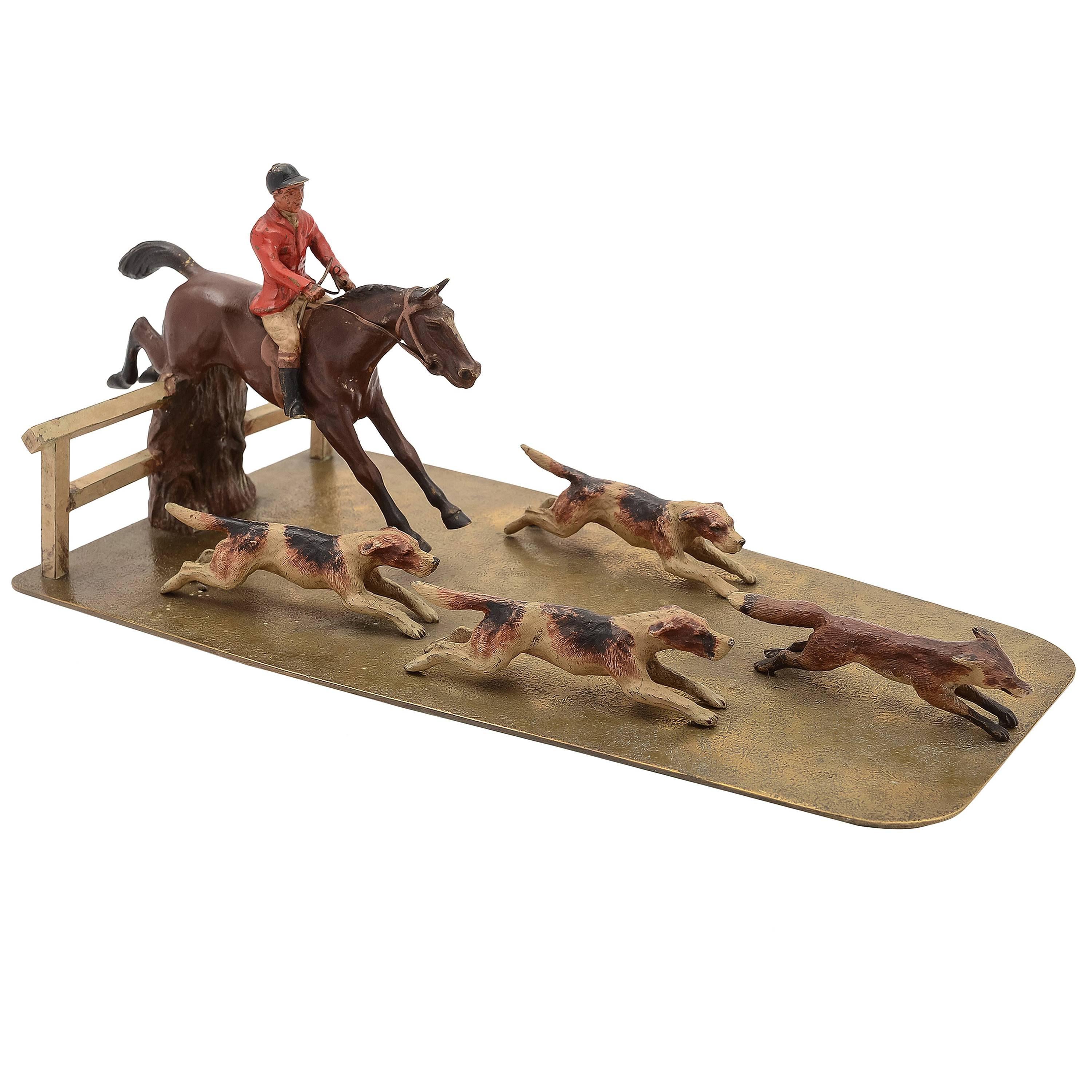 European Hunting Desk Ornament, circa 1900 For Sale