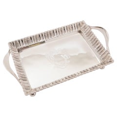 English 19th Century Victorian Silver Plated Drinks Tray, circa 1880