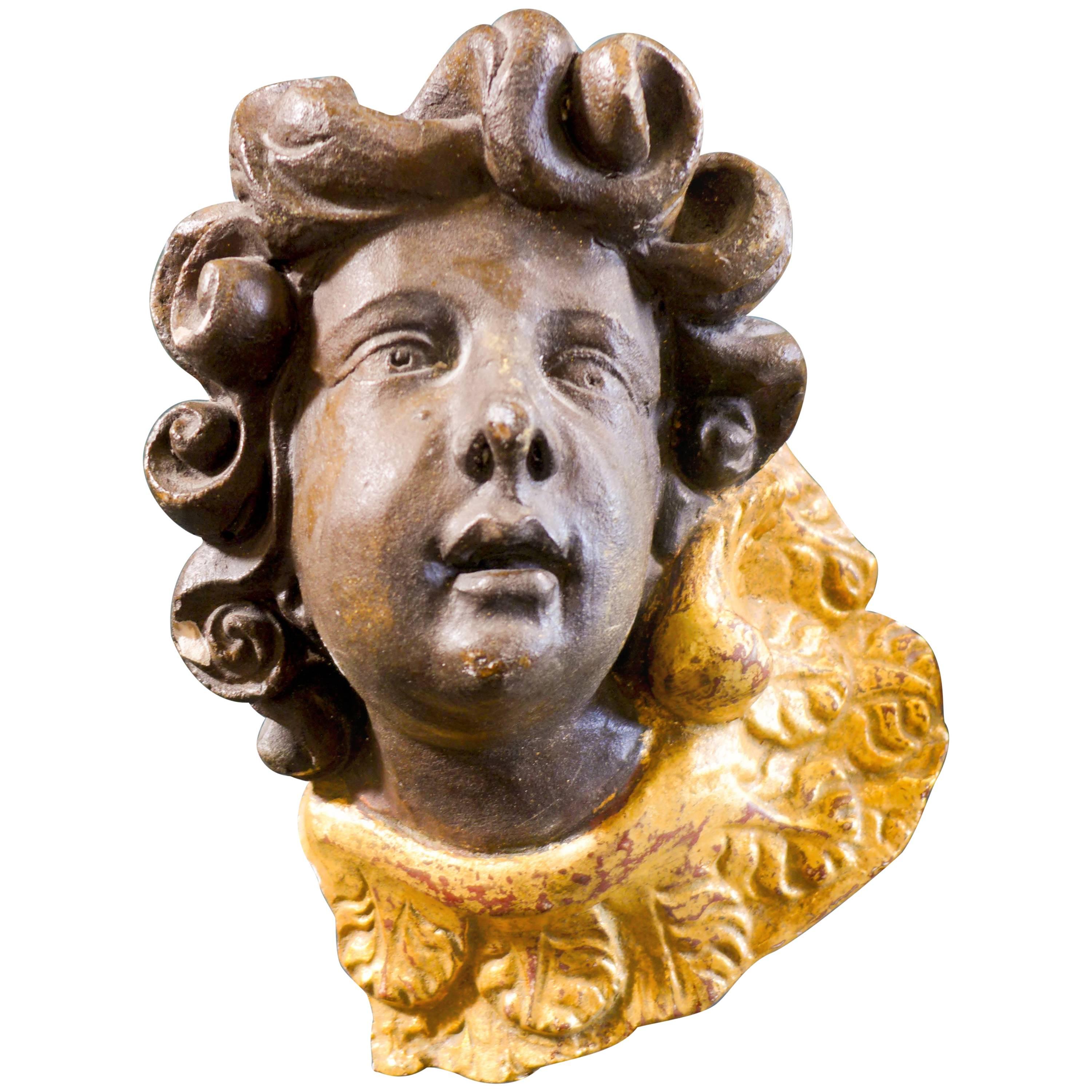 Late 17th Century French Wall Decoration "Angel's Face" For Sale