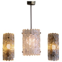 1960s, Set of Two Wall Lights and a Pendant by Carl Fagerlund for Orrefors