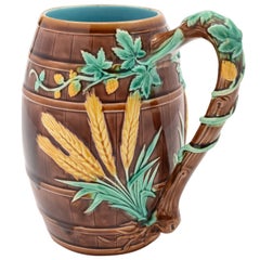 French Majolica Harvest Tankard, circa 1900