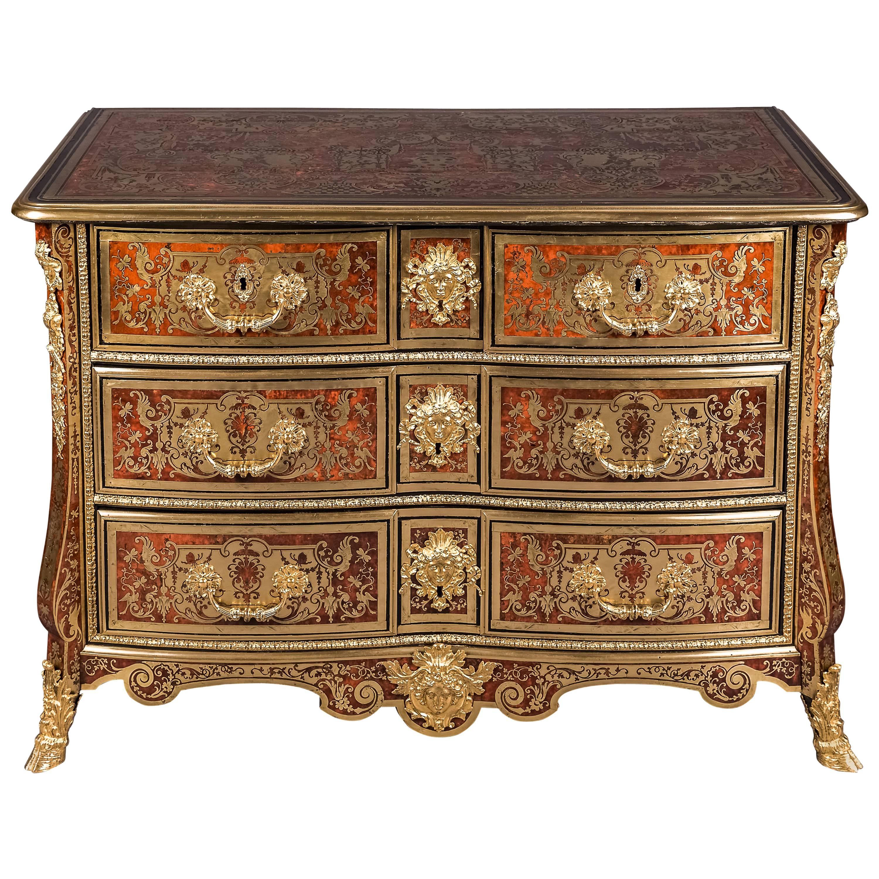 Louis XIV Boulle Marquetry Commode Attributed to Nicolas Sageot For Sale