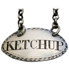 George III Antique Silver Sauce Label 'Ketchup'