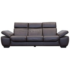 Design Leather Three-Seat Couch Recliner Modern