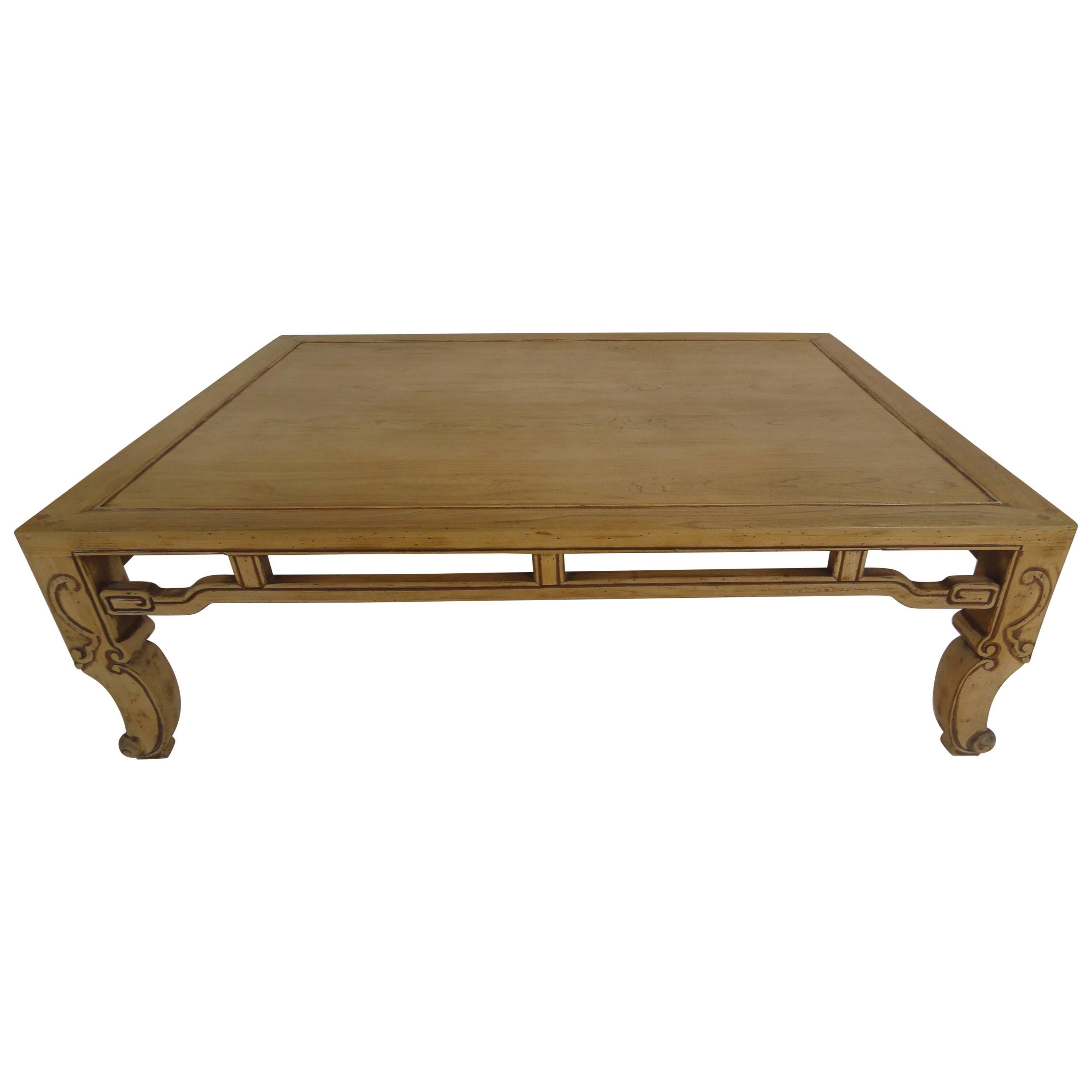 Baker Ming Style Coffee Table in Natural Finish For Sale