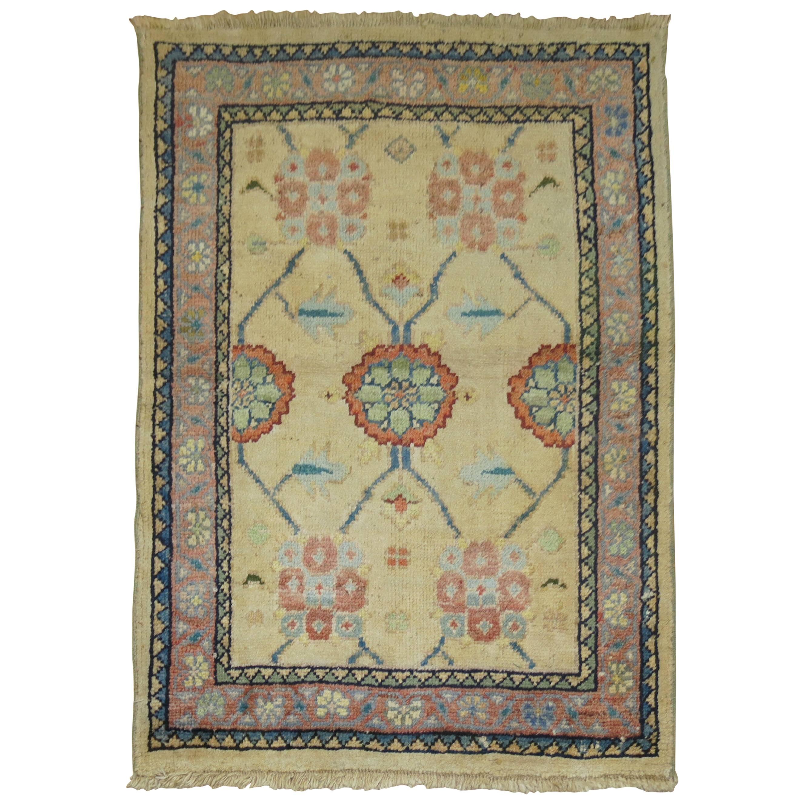 Vintage Turkish Oushak Rug