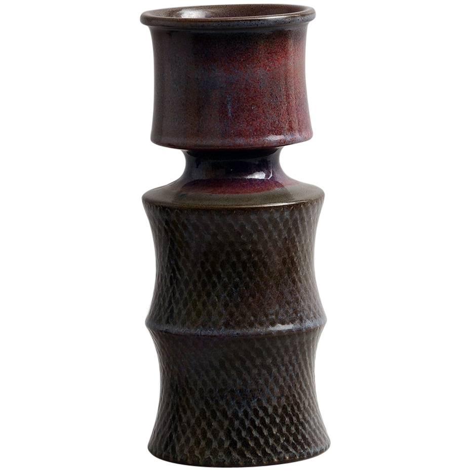 Vase with Purple Glaze by Stig Lindberg for Gustavsberg, 1969 For Sale