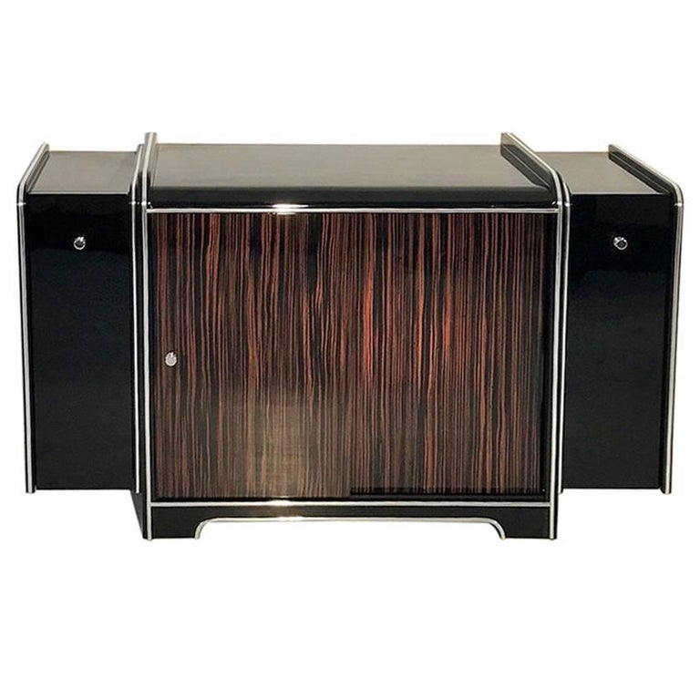 art deco bar cabinet made of macassar wood for sale at 1stdibs