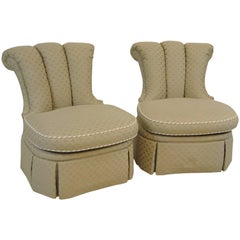 Pair of Upholstered Armless Chairs by Century Furniture Company