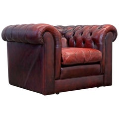 Original Chesterfield Club Chair Oxblood Red