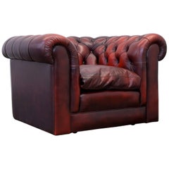 Original Chesterfield Club Chair Oxblood Red