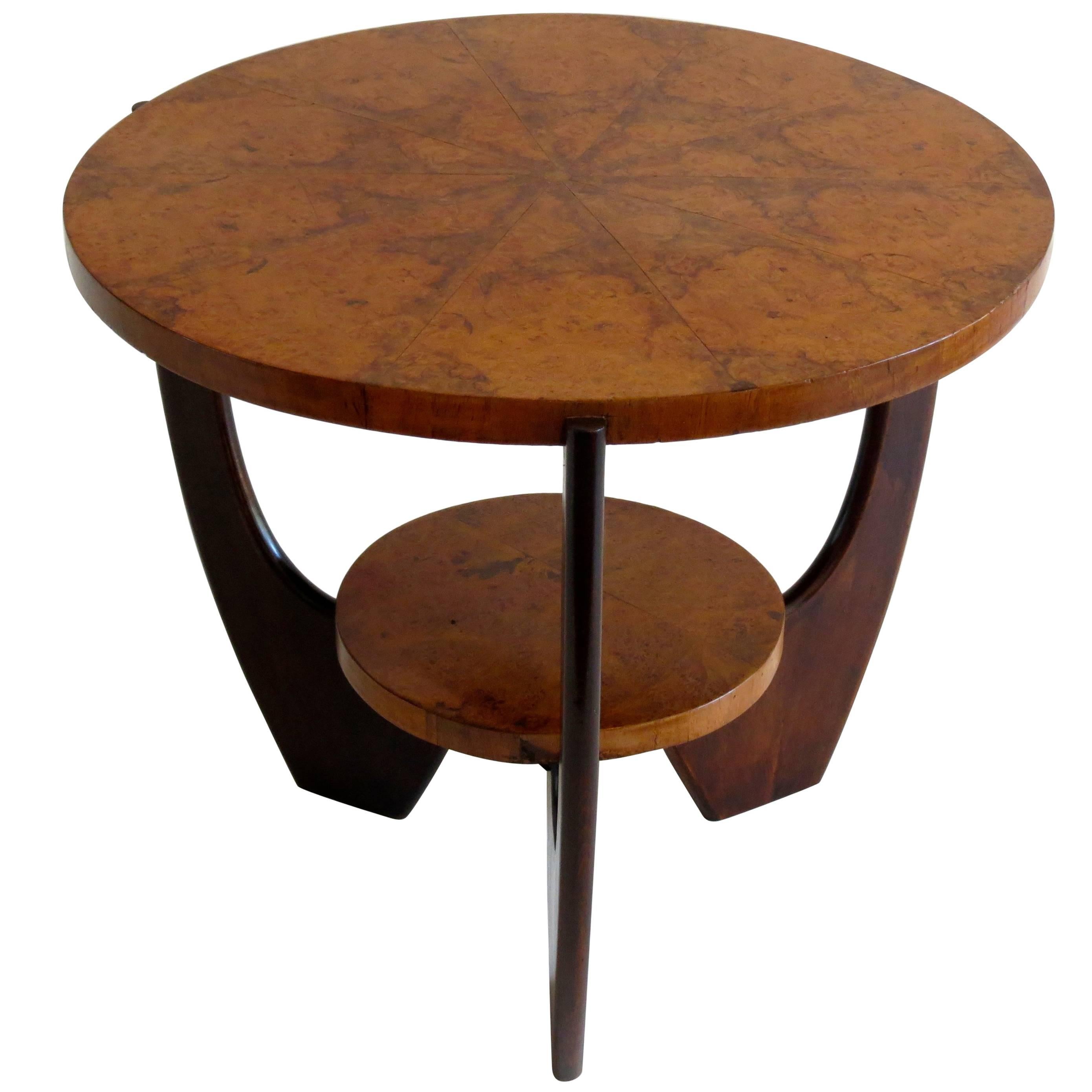 Round Deco Briar Root Side Table, 1930