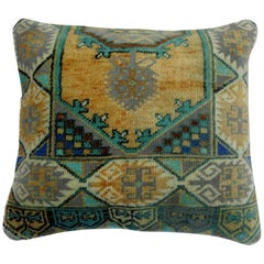 Green Turkish Anatolian Rug Pillow 7