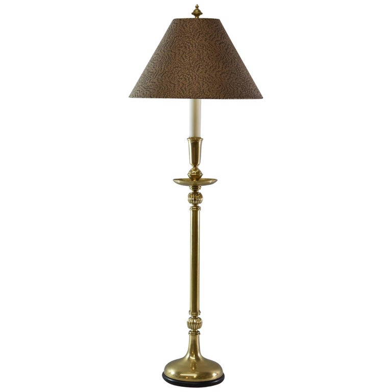 Frederick Cooper Tall Brass Candlestick Buffet Lamp Circa 1992 For Frederick Cooper Tall Brass Candlestick Buffet Lamp Circa 1992 For