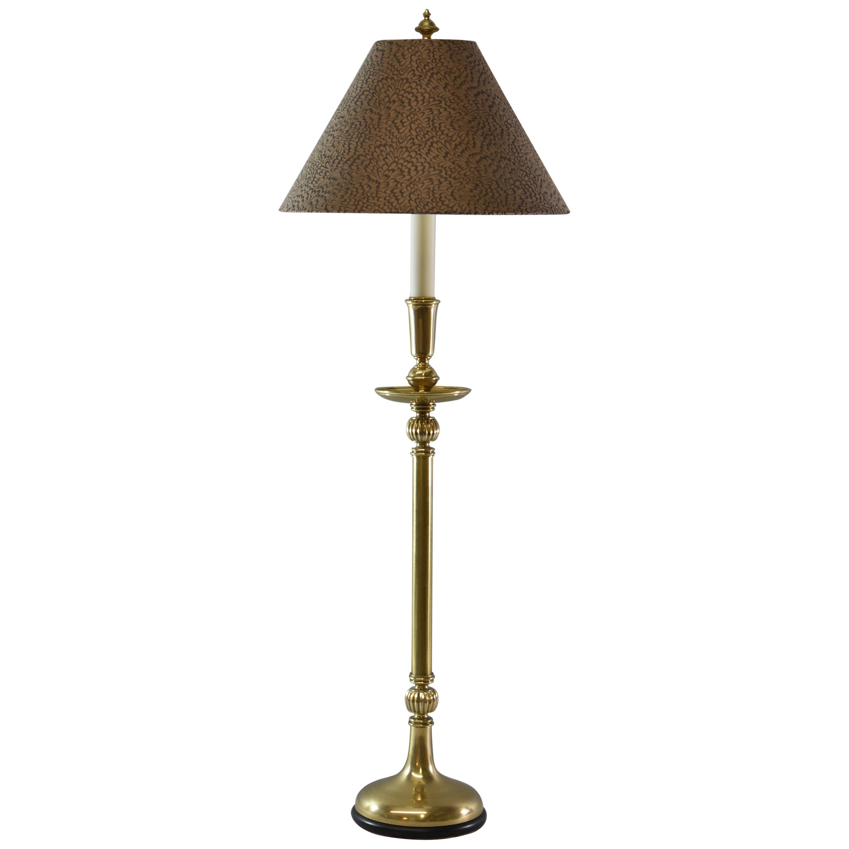 Frederick Cooper Bouillotte Style Brass Chandelier with Black Shades Frederick Cooper Bouillotte Style Brass Chandelier with Black Shades