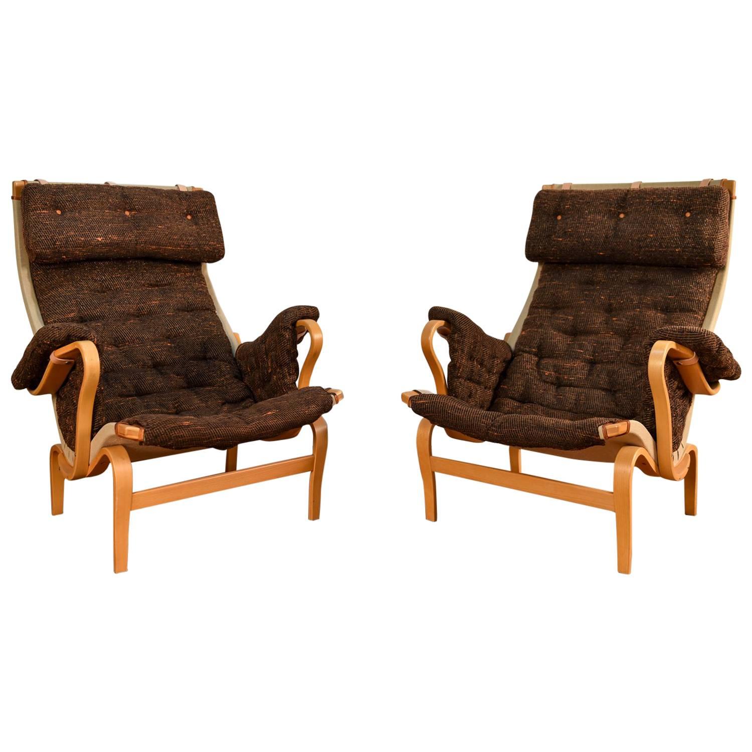 Pair of Bruno Mathsson Pernilla Lounge Chairs by DUX