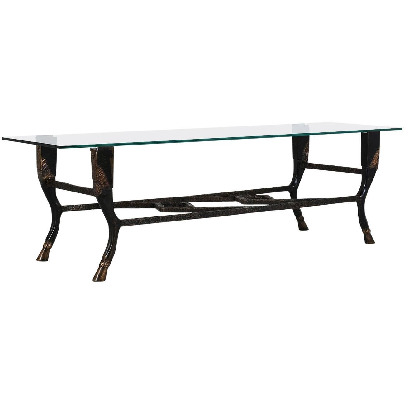 Christopher Chodoff Bronze and Glass Coffee Table