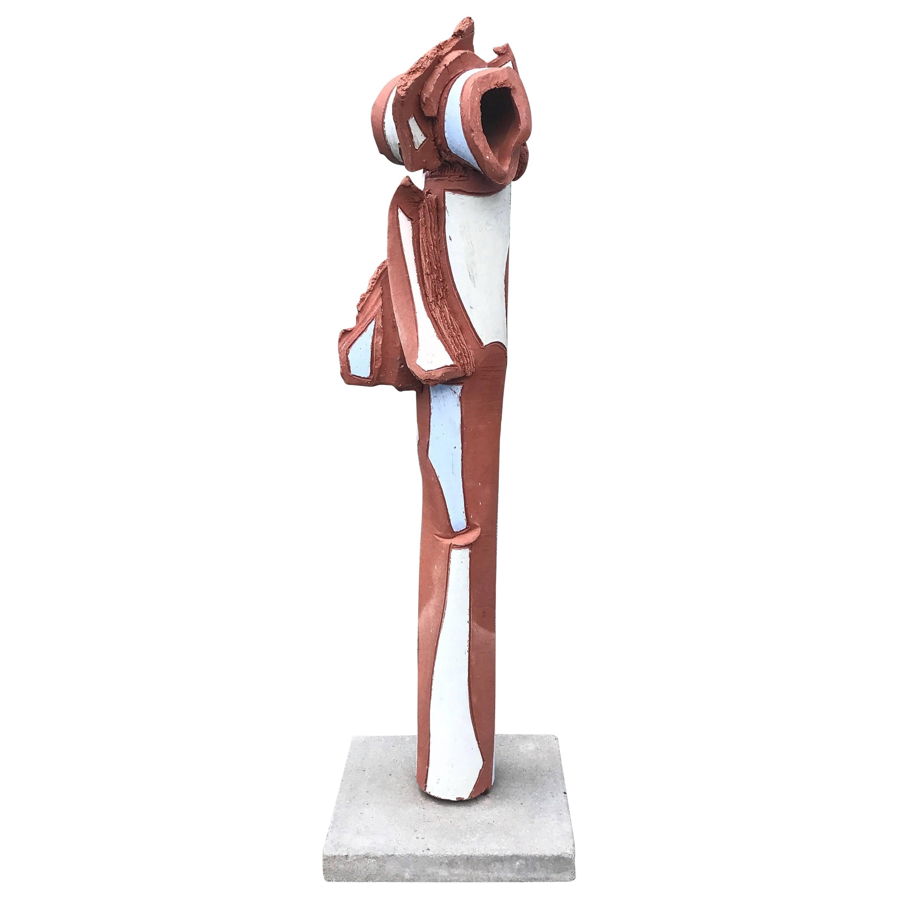 Bay Area Large Glazed Ceramic Abstract or Brutalist TOTEM Sculpture #2 For Sale