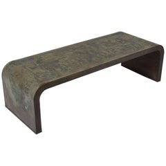 Signed Philip Kelvin Laverne Acid Etched Coffee Table