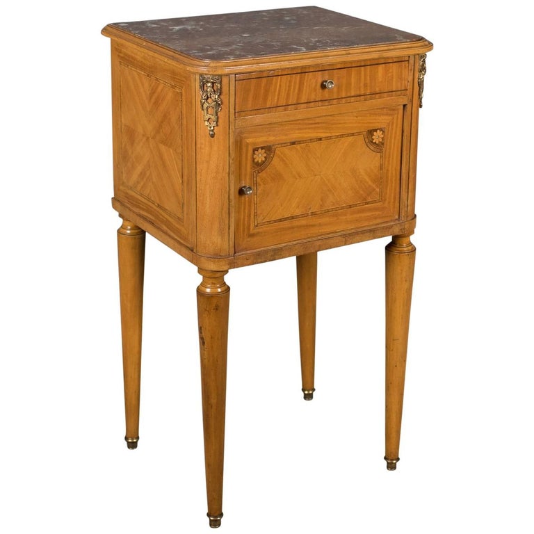 French Antique Bedside Cabinet, Marble Top Nightstand, Circa 1890 French Antique Bedside Cabinet, Marble Top Nightstand, circa 1890 For Sale - French Antique Bedside Cabinet, Marble Top Nightstand, Circa 1890