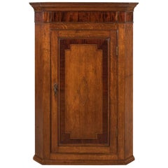 Georgian Antique Corner Cabinet, Oak and Mahogany, English circa 1780