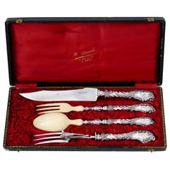 Boivin French Sterling Silver Serving Implement Set 4 Pc, Original box, Rococo