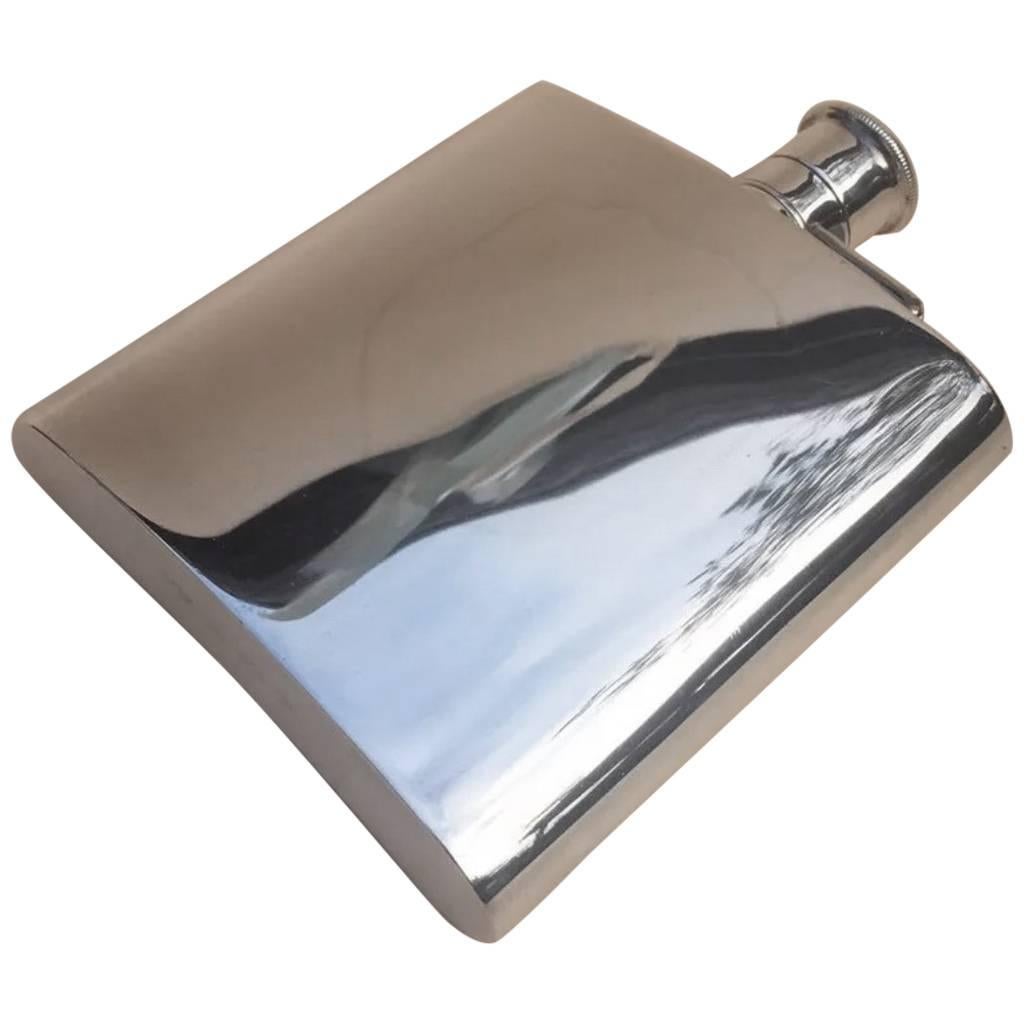 Fine Quality Vintage Silver Hip Flask by Mappin 
Webb Ltd, 1987