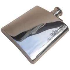 Fine Quality Retro Silver Hip Flask by Mappin & Webb Ltd, 1987