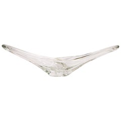 Daum, Clear Table Centerpiece in Crystal, Mid-Century Modern