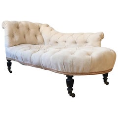 Tufted French Napoleon III Chaise Lounge