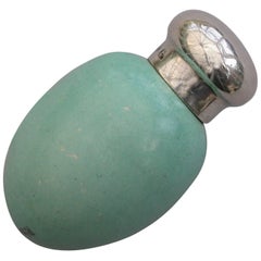 Victorian Silver & McIntyre Ceramic Dunnock Hedge Sparrows Egg Scent Bottle 1899