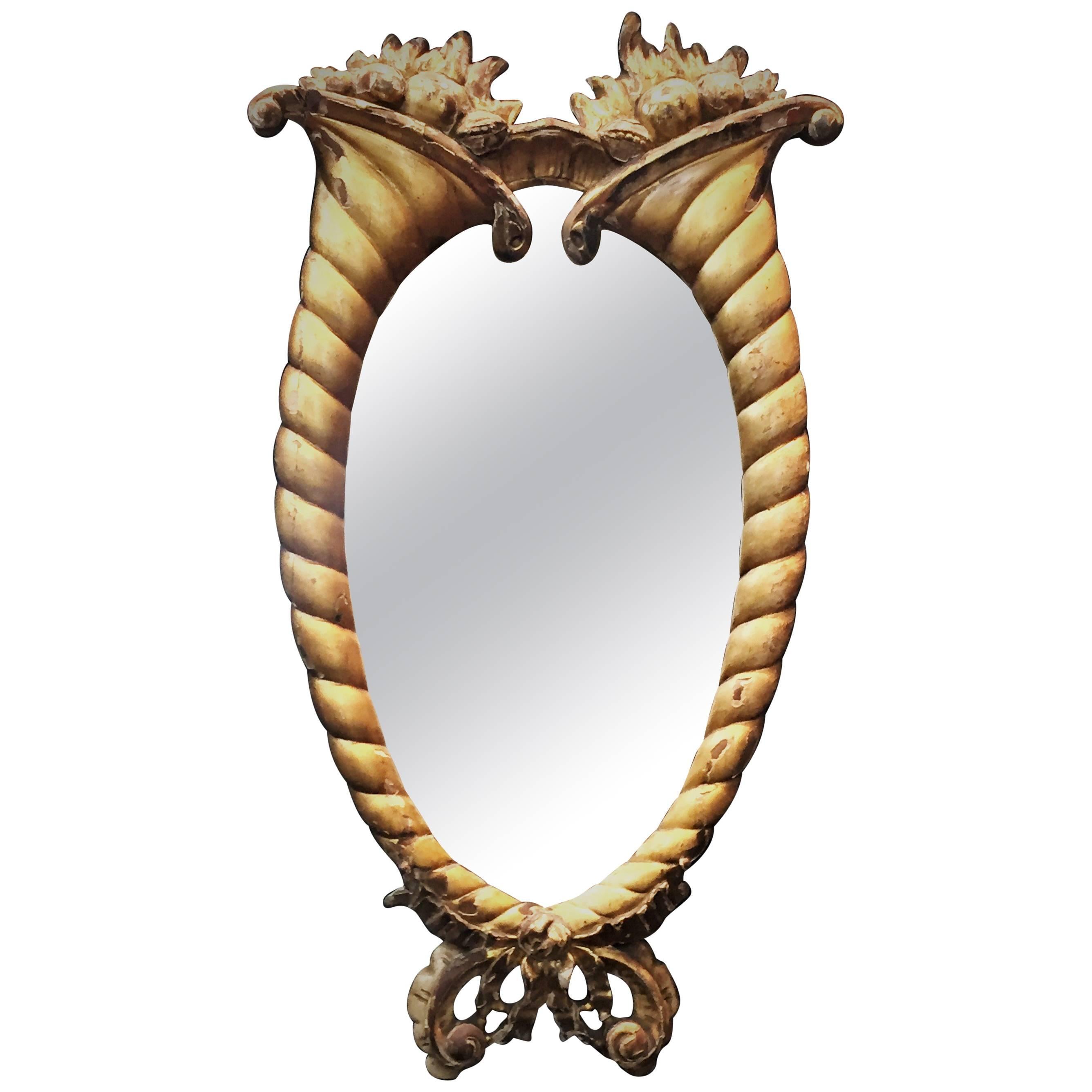 French Belle Époque Mirror in Hand-Carved Gilded Wood Frame, circa 1875-1914 For Sale
