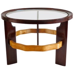 Important Mahogany and Peachwood Osvaldo Borsani Round Coffee Table, 1935