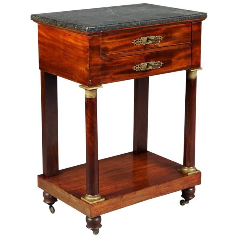 19th Century Empire Commode, Nightstand or Sewing Table