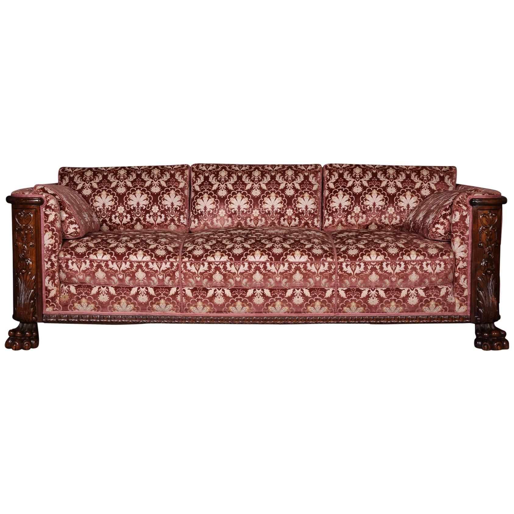 19th Century Historicism Oak Couch Sofa