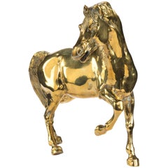 Antique Late 19th Century Galloping Brass Horse