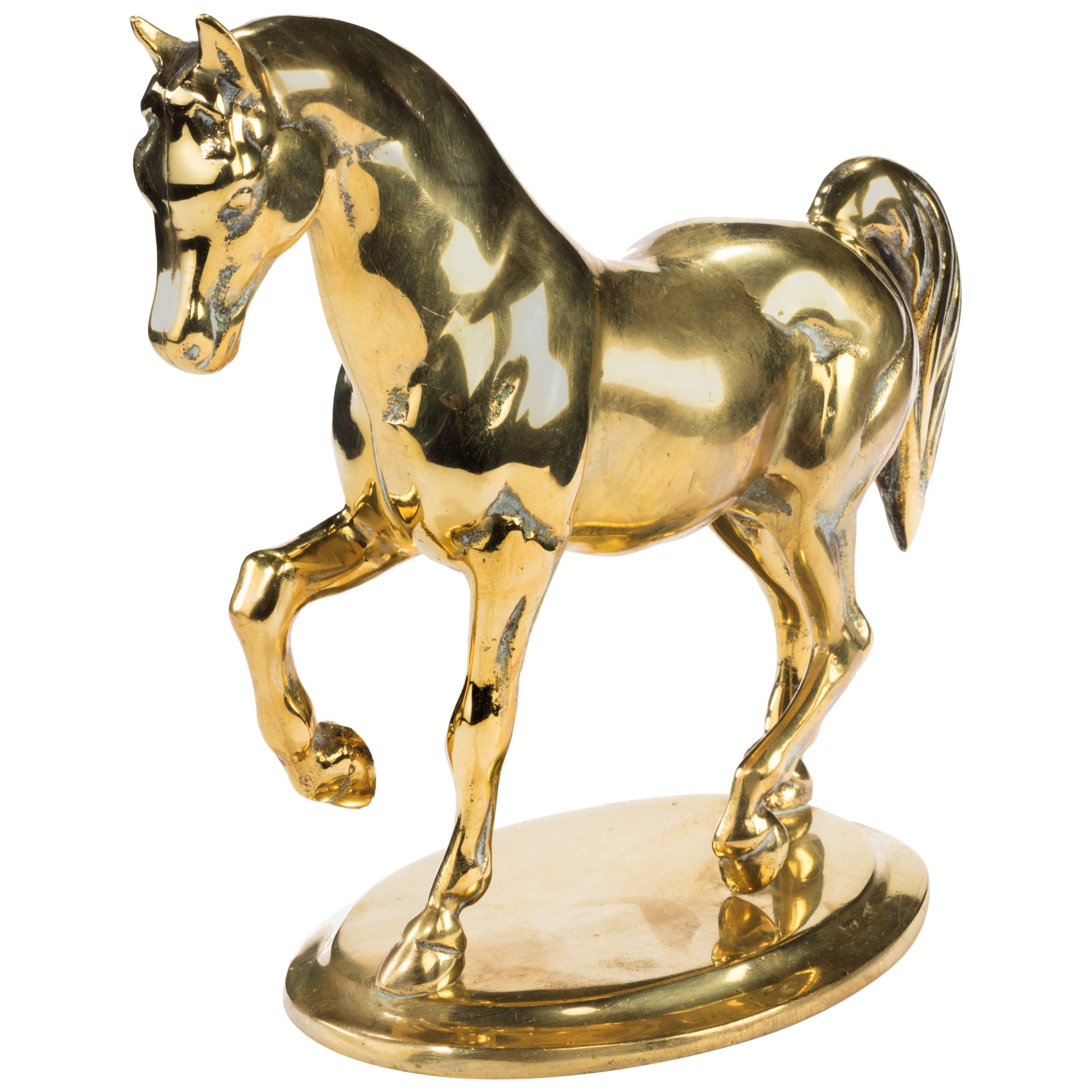 Late 19th Century Continental Brass Horse