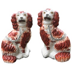 Antique Pair of English Staffordshire Spaniels