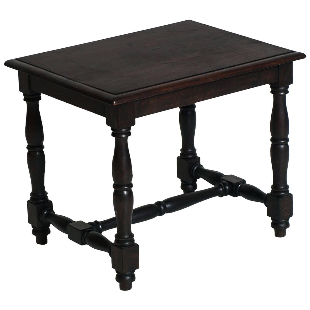 Late 19th Century Tuscan Renaissance Centre Side Table Ebonized Walnut, Restored For Sale