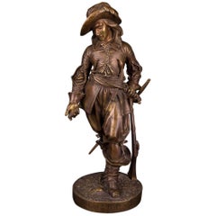 19th Century, Bronze Sculpture Gil Blas Signed by Leveque