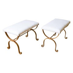 Pair of Gilt Iron Benches