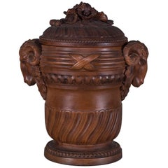 Enormous Antique French Neoclassical Terracotta Vessel and Lid, circa 1885