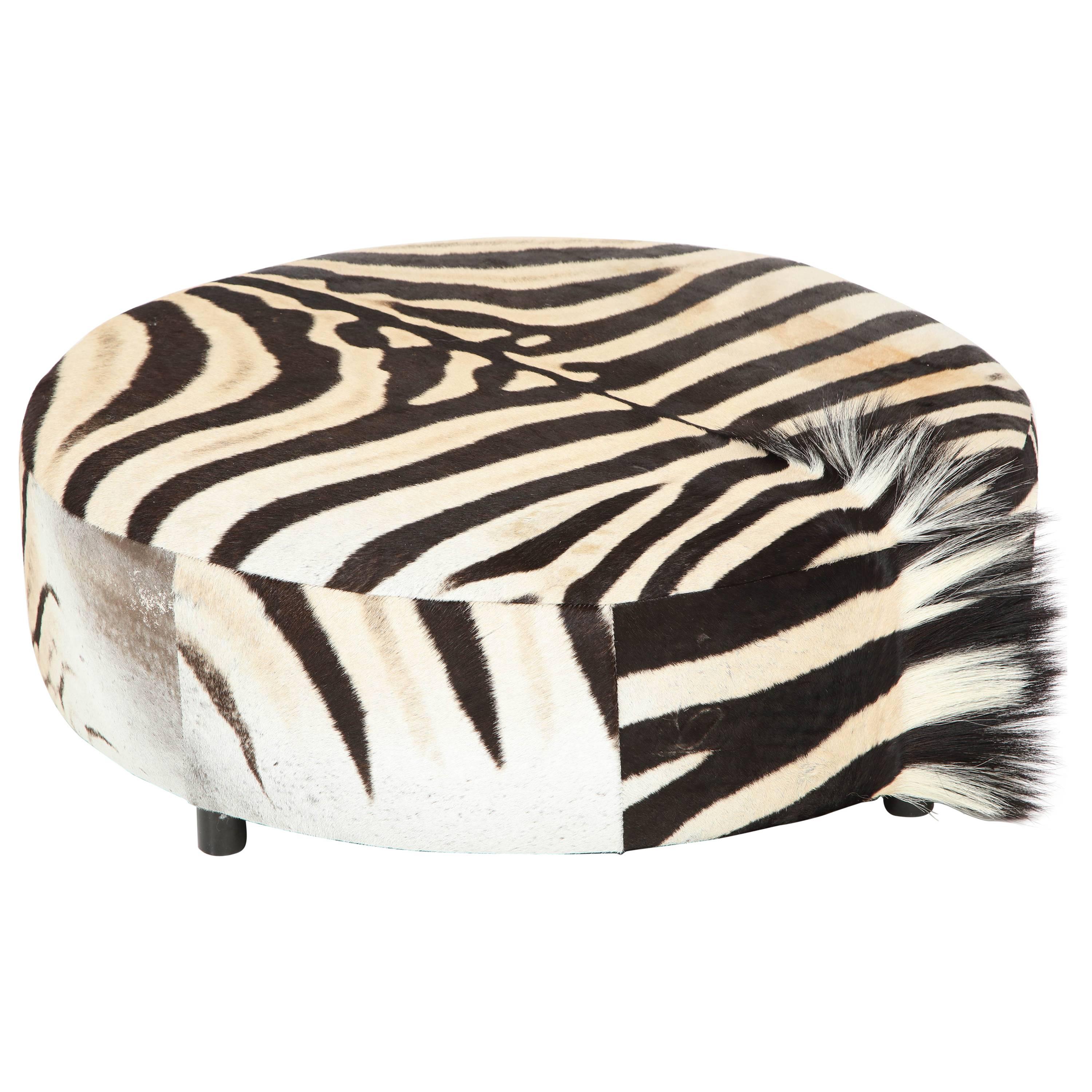 Zebra Hide Ottoman, Offered by Area ID
