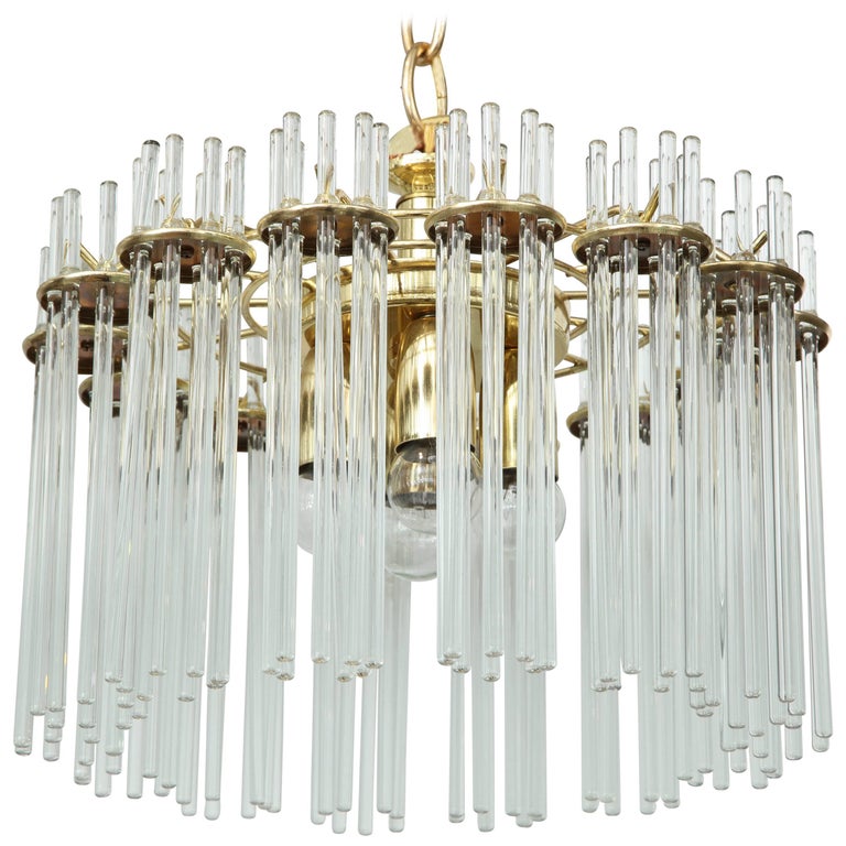 Sciolari Glass Rod Chandelier at 1stDibs