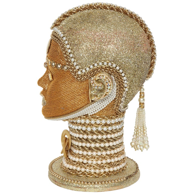 W. Beaupre Gold Chain Android Bust For Sale