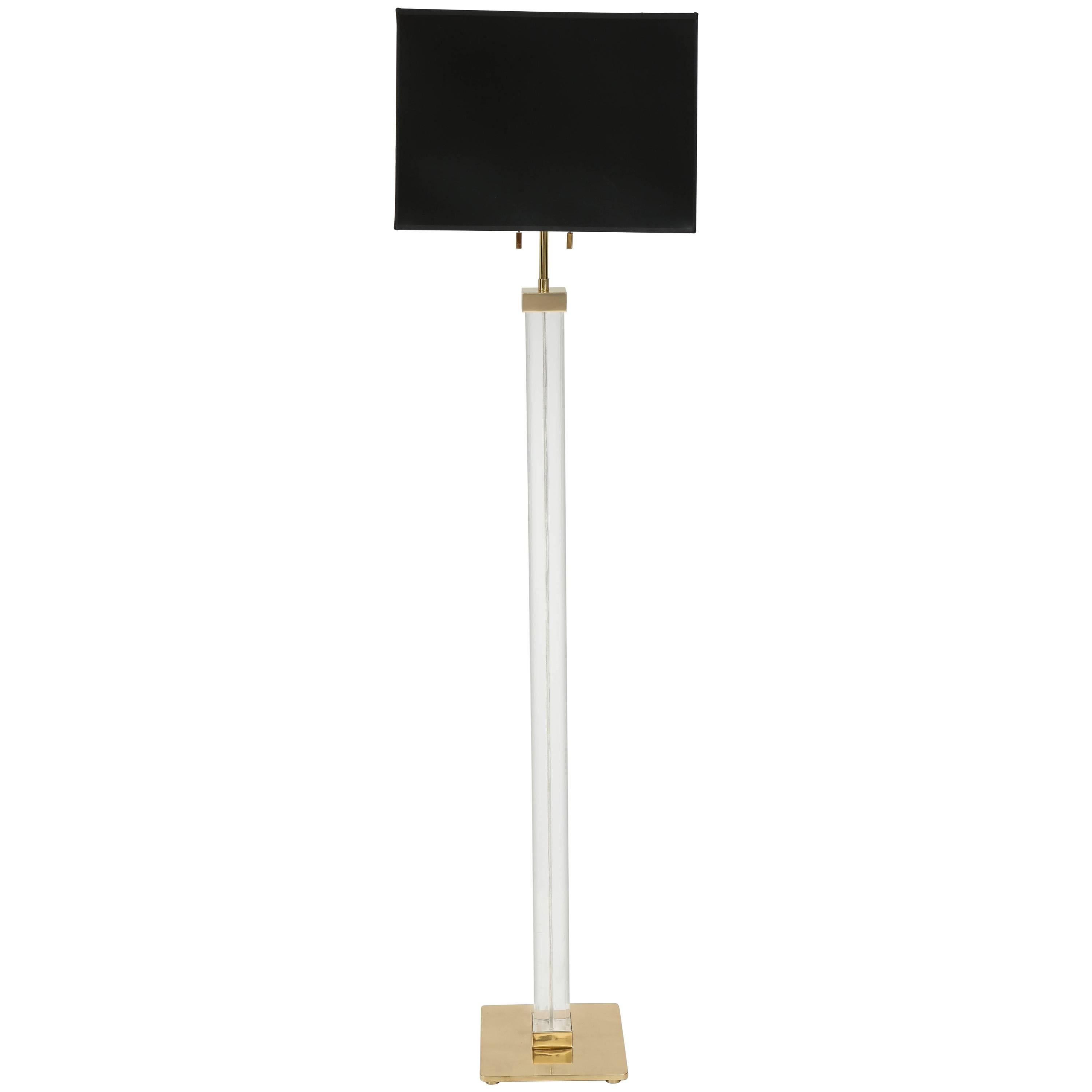 Karl Springer Lucite Floor Lamp For Sale